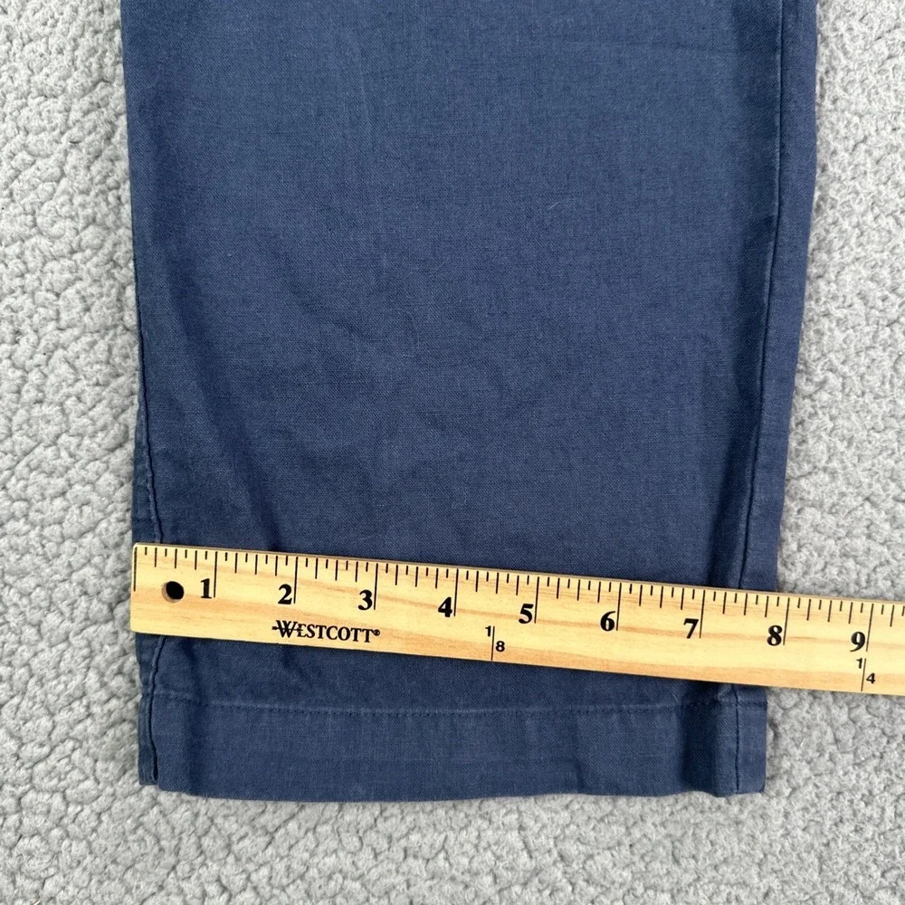 Banana Republic Linen Cotton Pants Men 34x30 Hague Blue Flap Pocket Breathable